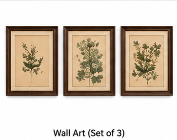 Botanical art set of three