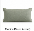 Green accent cushion
